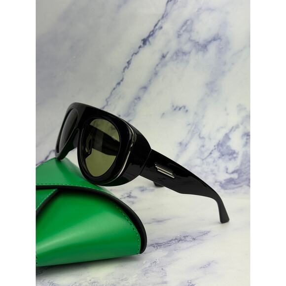 NEW Bottega Veneta BV1362S Black Green Aviator Sunglasses $690 main image 7